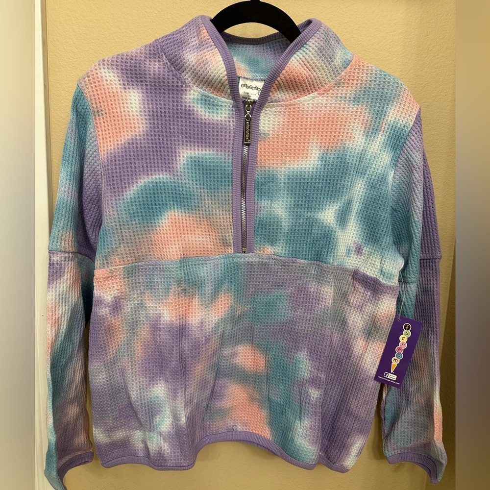 Iscream Kid‘s Waffle Knit Fleece Half Zip Sweatshirt (L14)